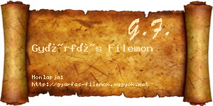Gyárfás Filemon névjegykártya